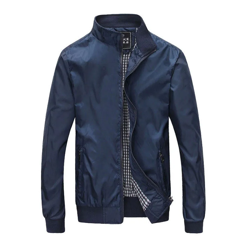 Fashion Jacket Men Stand Collar Casual Coats Loose Bomber Jacket Plus Size M-XXXL