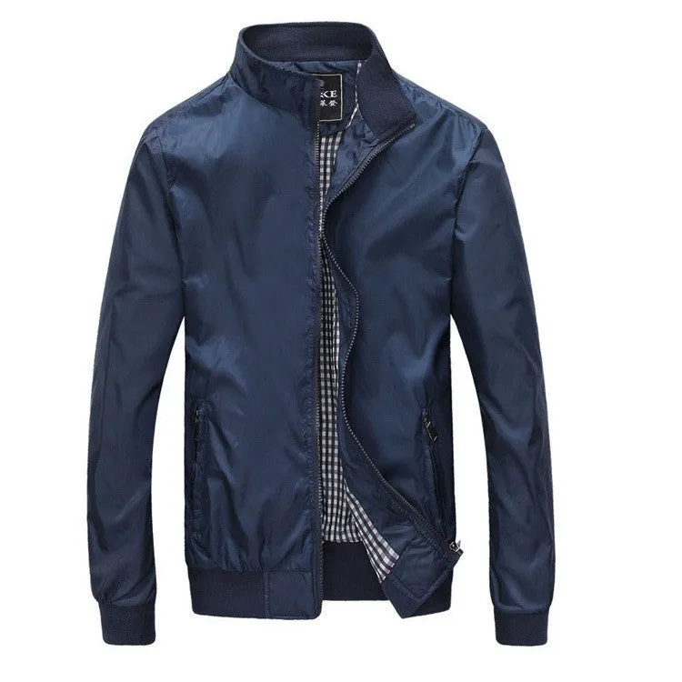 Fashion Jacket Men Stand Collar Casual Coats Loose Bomber Jacket Plus Size M-XXXL