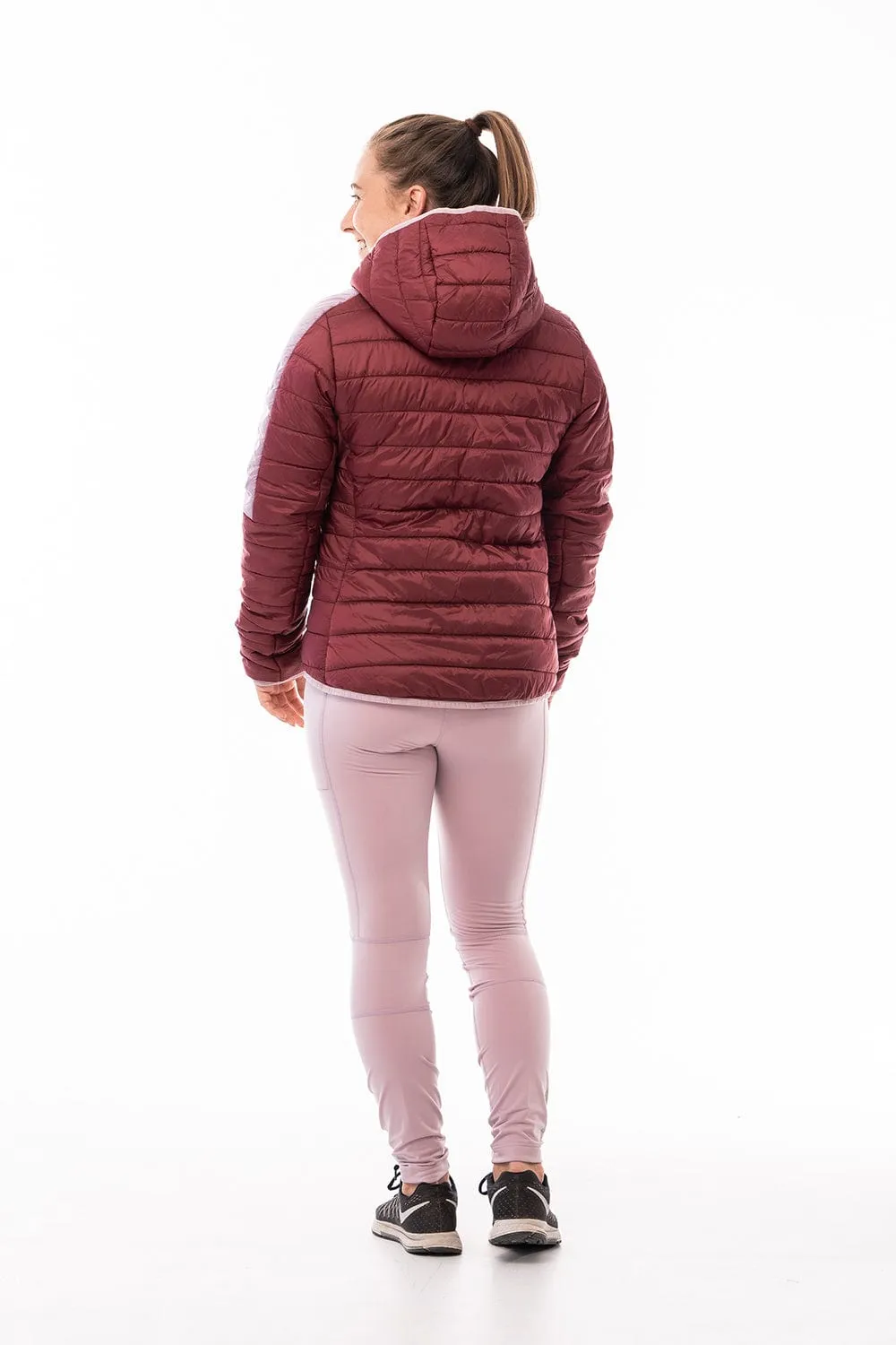 (FINAL SALE) - women's puffer jacket with hood - warm winter outerwear