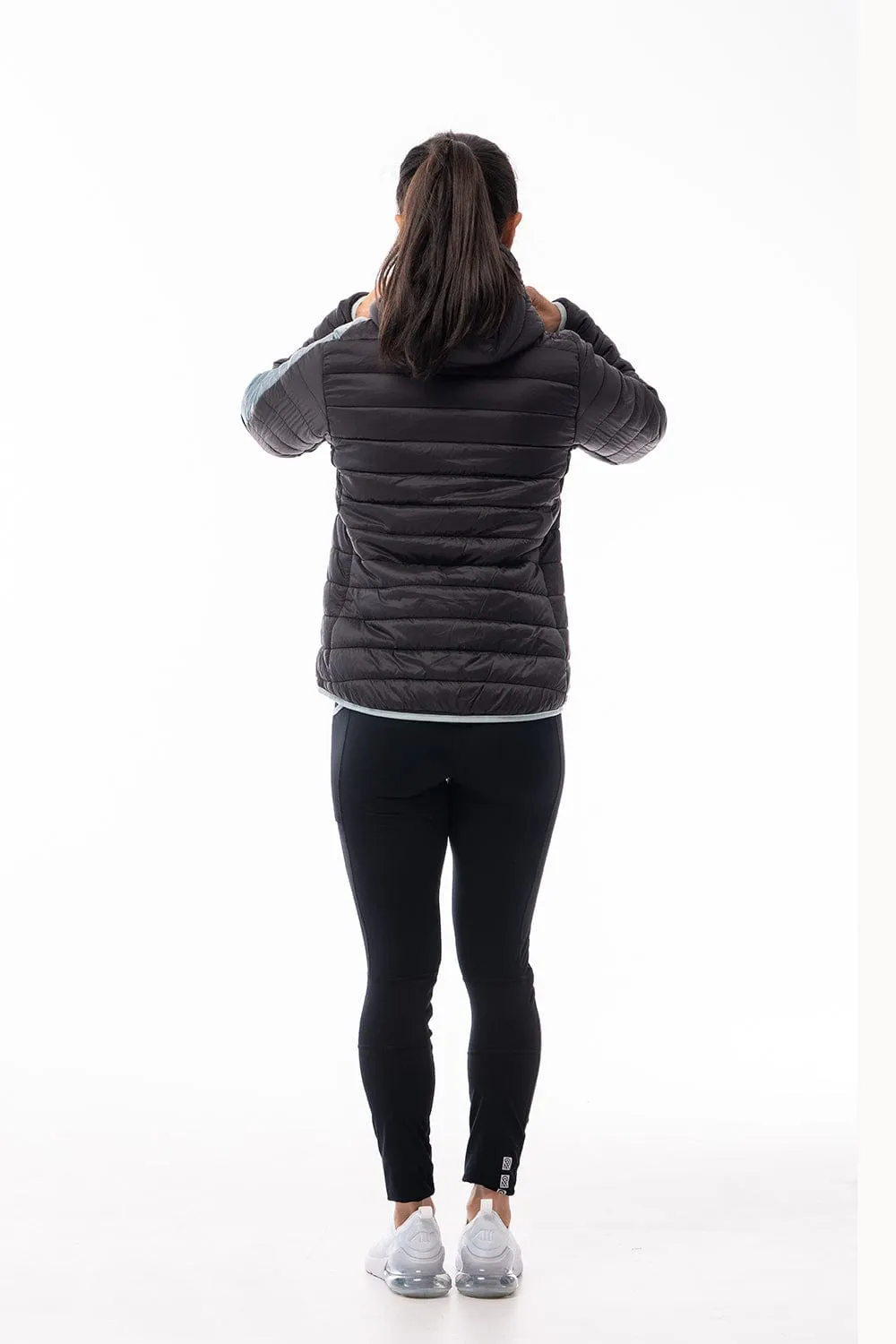 (FINAL SALE) - women's puffer jacket with hood - warm winter outerwear