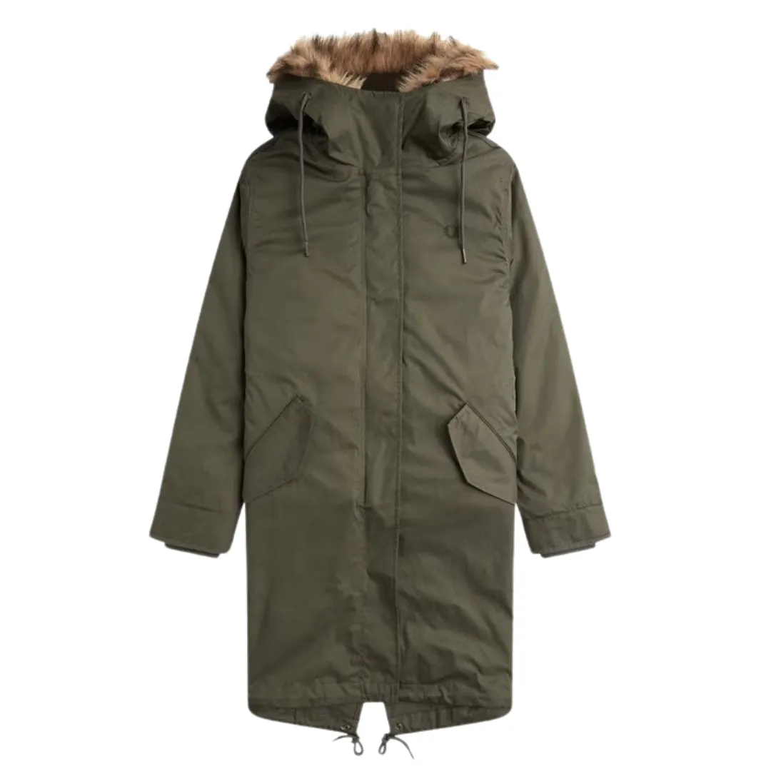Fred Perry J6504 638 Field Green 2 In 1 Zip In Liner Parka