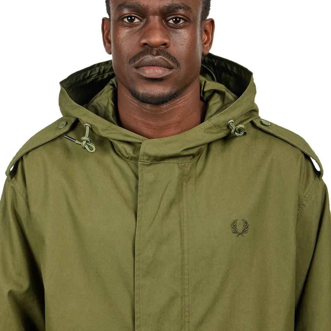Fred Perry J6525 Q50 Parka Green Fur Lined Parka