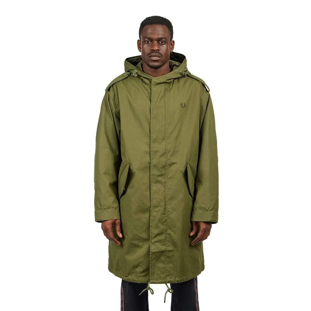 Fred Perry J6525 Q50 Parka Green Fur Lined Parka