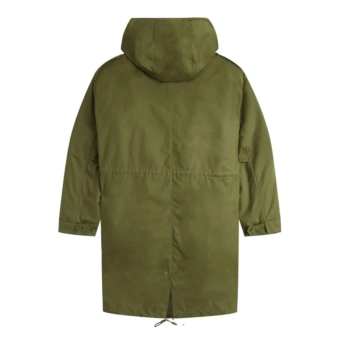 Fred Perry J6525 Q50 Parka Green Fur Lined Parka