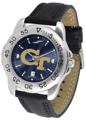 Georgia Tech Sport Leather Men’s Watch - AnoChrome