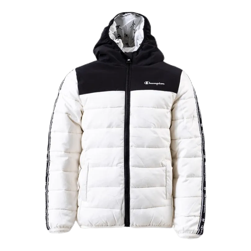 Girls Hooded Jacket White/Black