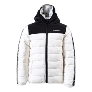 Girls Hooded Jacket White/Black