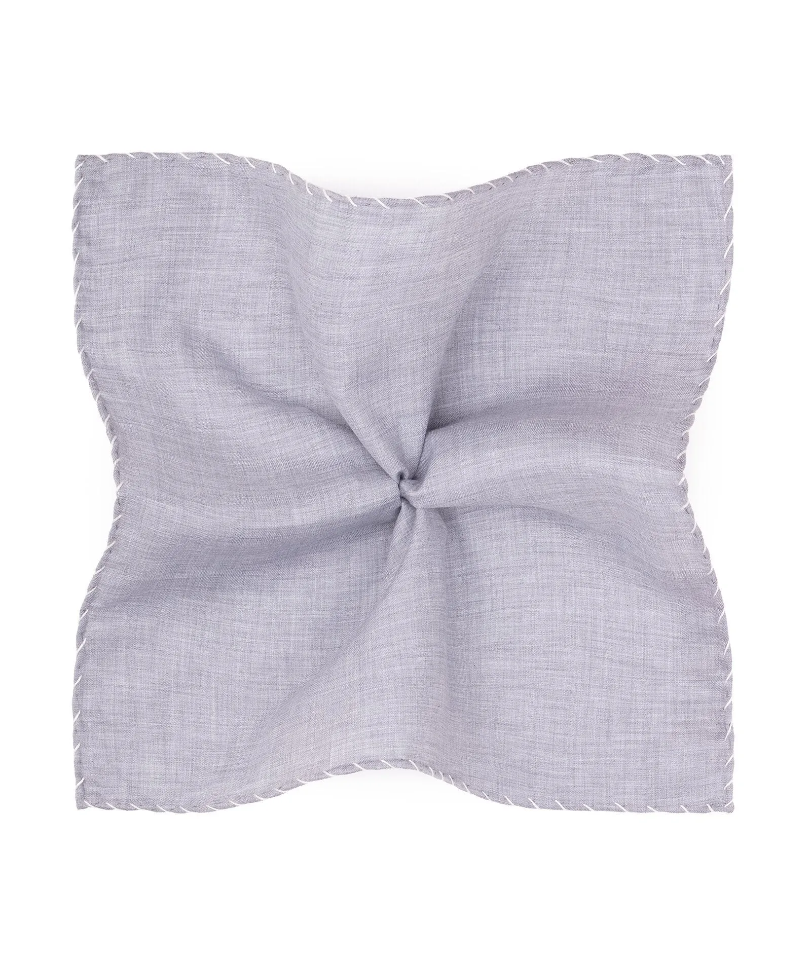 Gray with White edge in Cotton Pocket Square