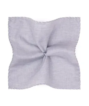 Gray with White edge in Cotton Pocket Square