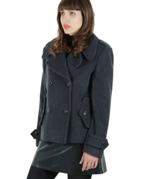 Harris Tweed Pea Coat - Wool Cashmere Blend | Femstylo