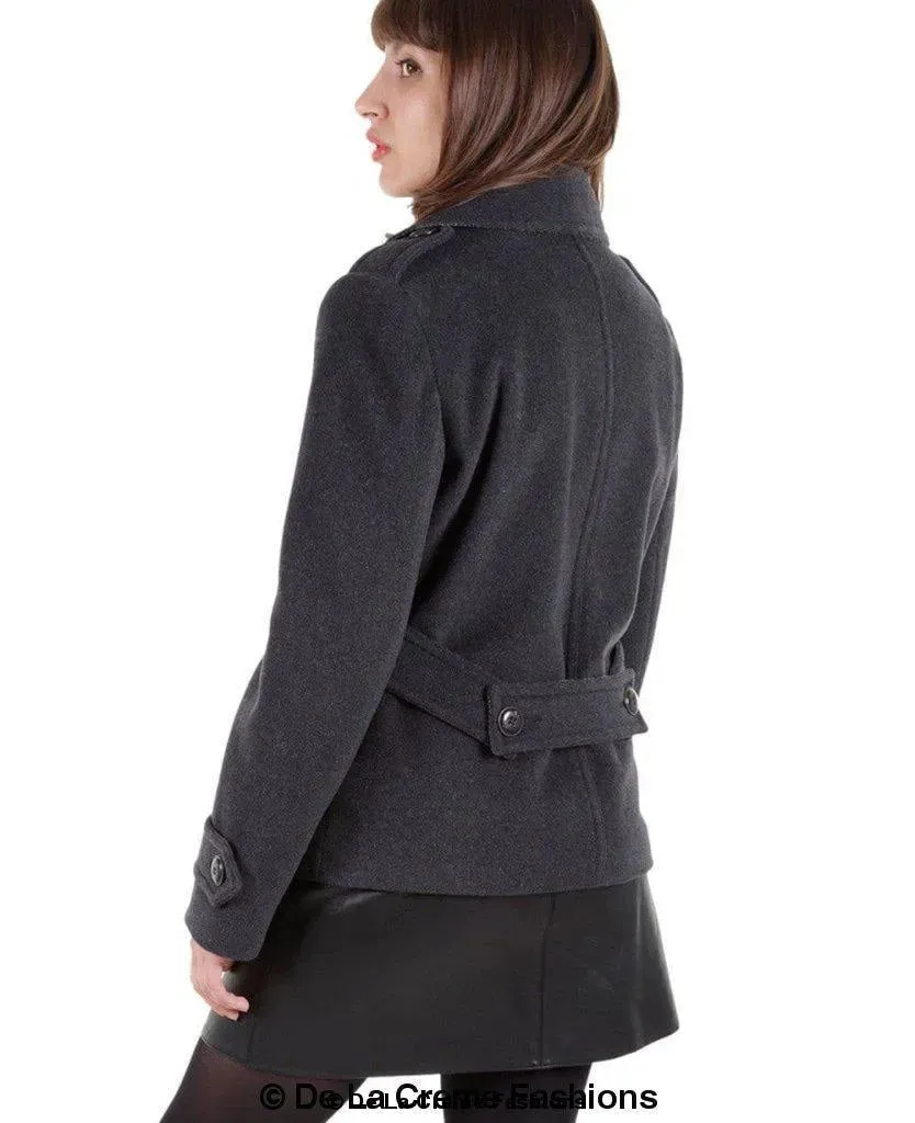 Harris Tweed Pea Coat - Wool Cashmere Blend | Femstylo