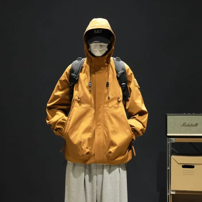 Hooded Raincoat for Men's Outdoor Camping Adventures
