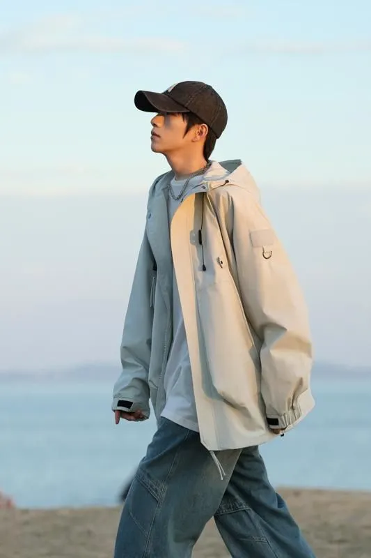 Hooded Raincoat for Men's Outdoor Camping Adventures