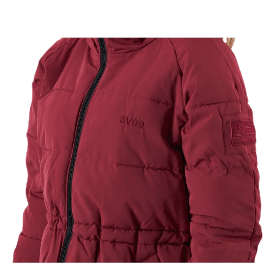 Hourglass Puffer Jacket Red