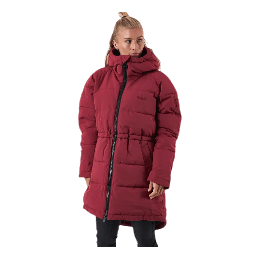 Hourglass Puffer Jacket Red