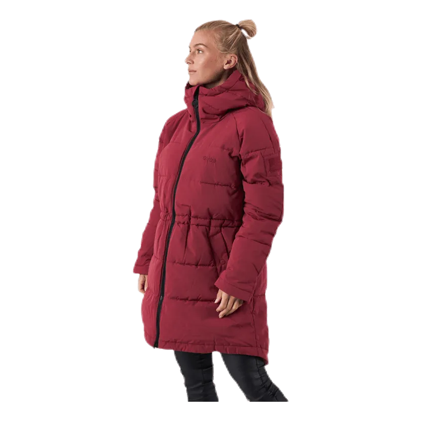 Hourglass Puffer Jacket Red