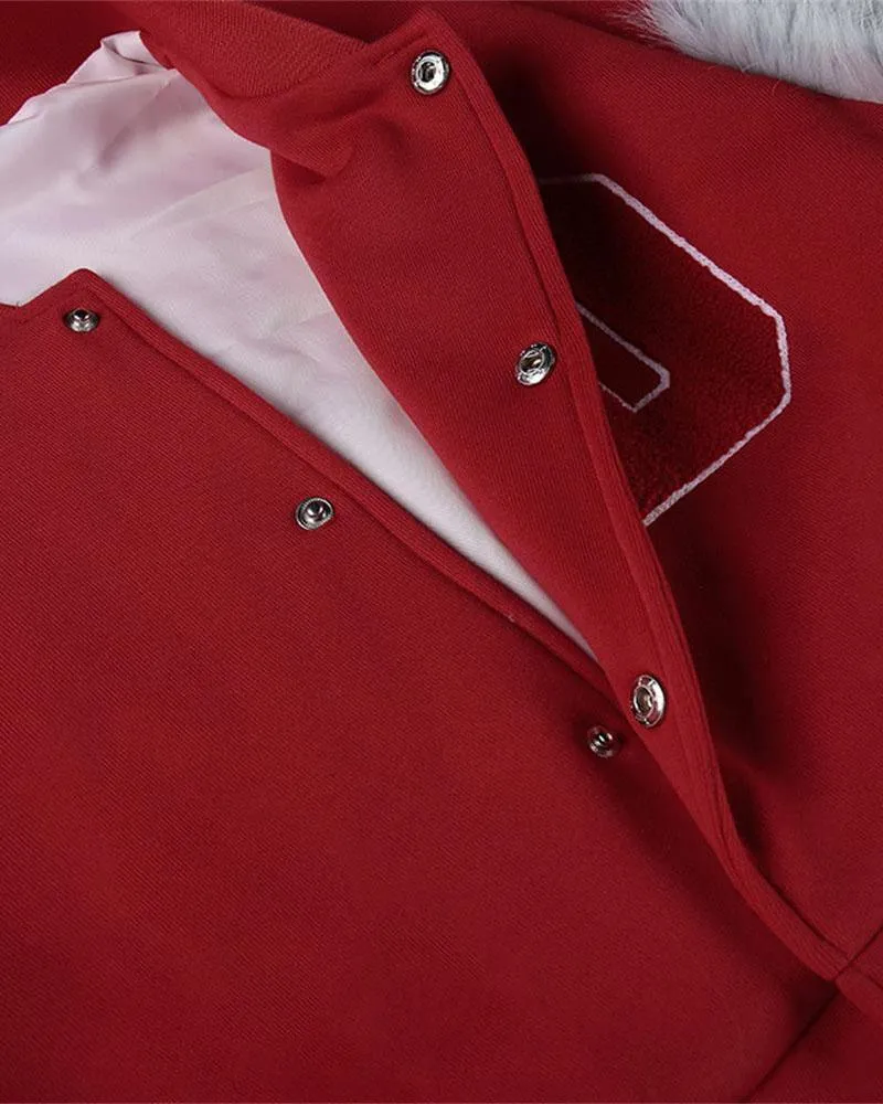 Huzzah Collegiate Bomber with Fuzz Sleeves