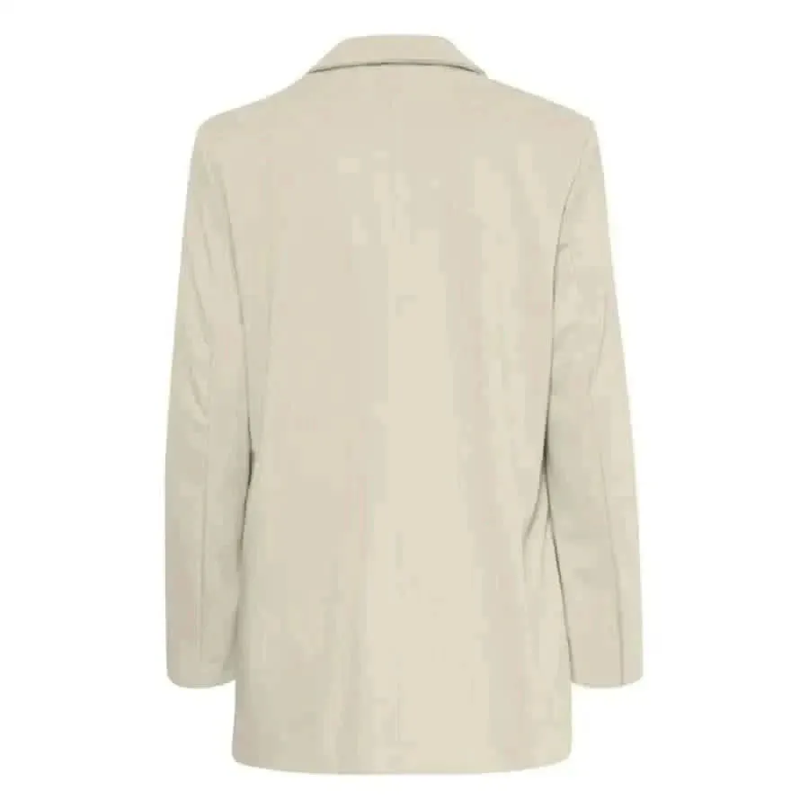 Ichi Women Beige Blazer with Lapel Collar