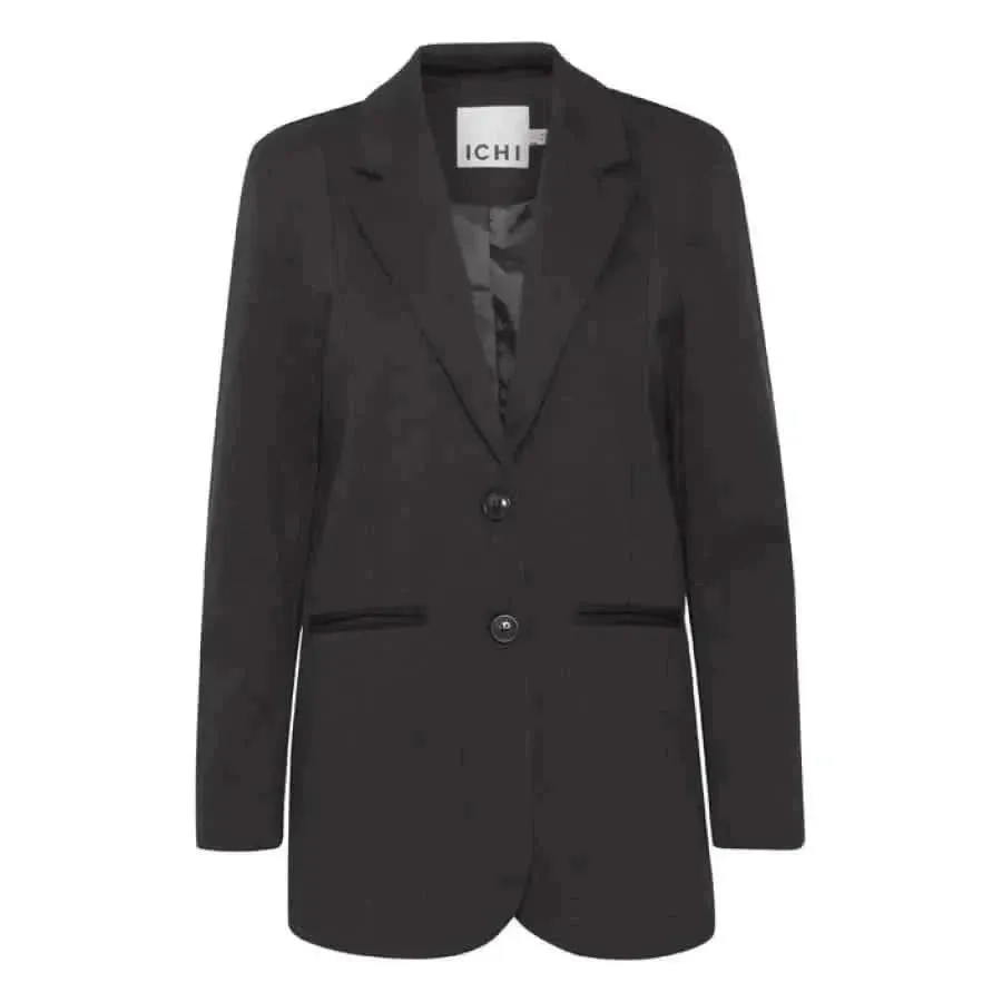 Ichi Women Beige Blazer with Lapel Collar