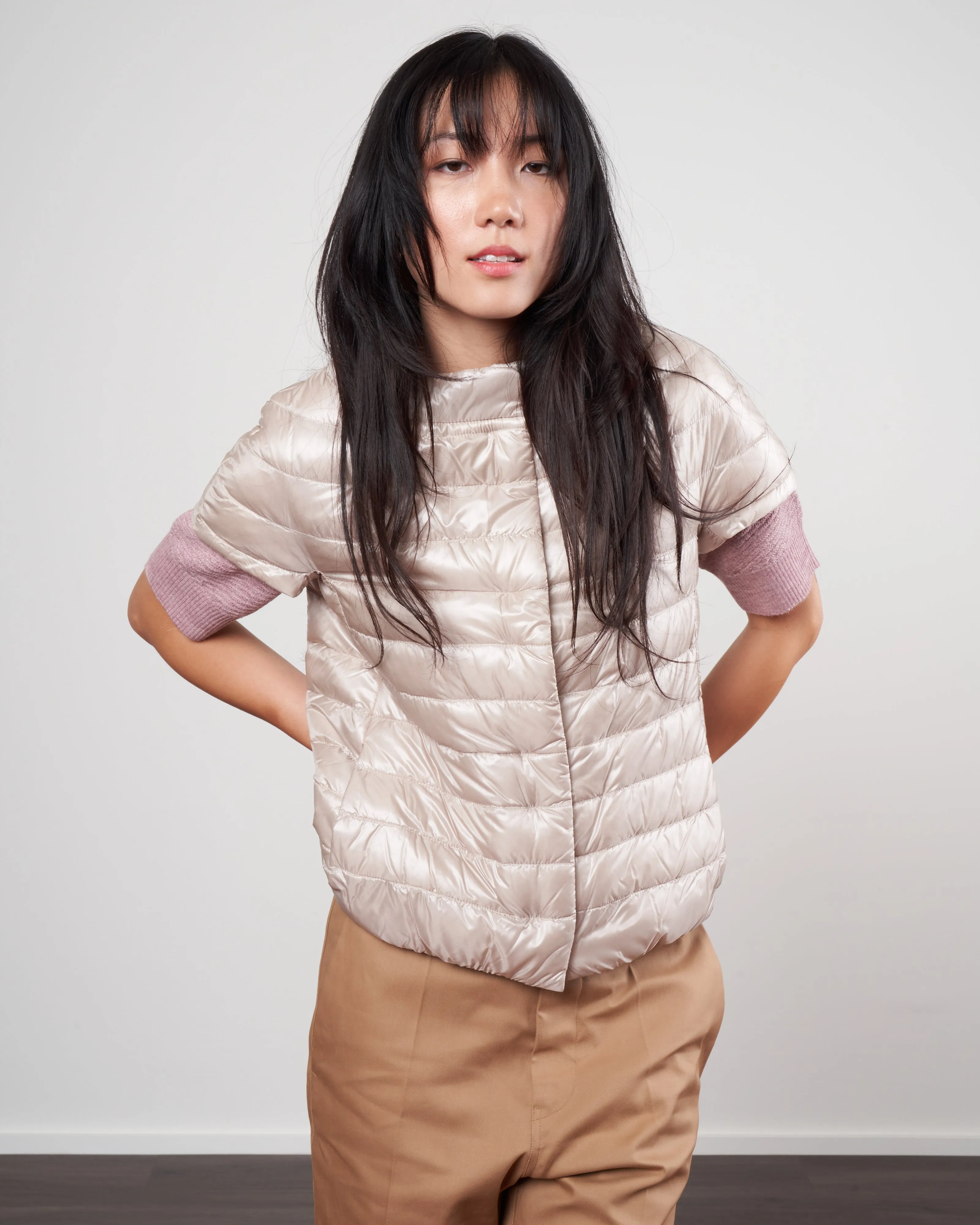 iconico nylon ultralight cap sleeve - crema