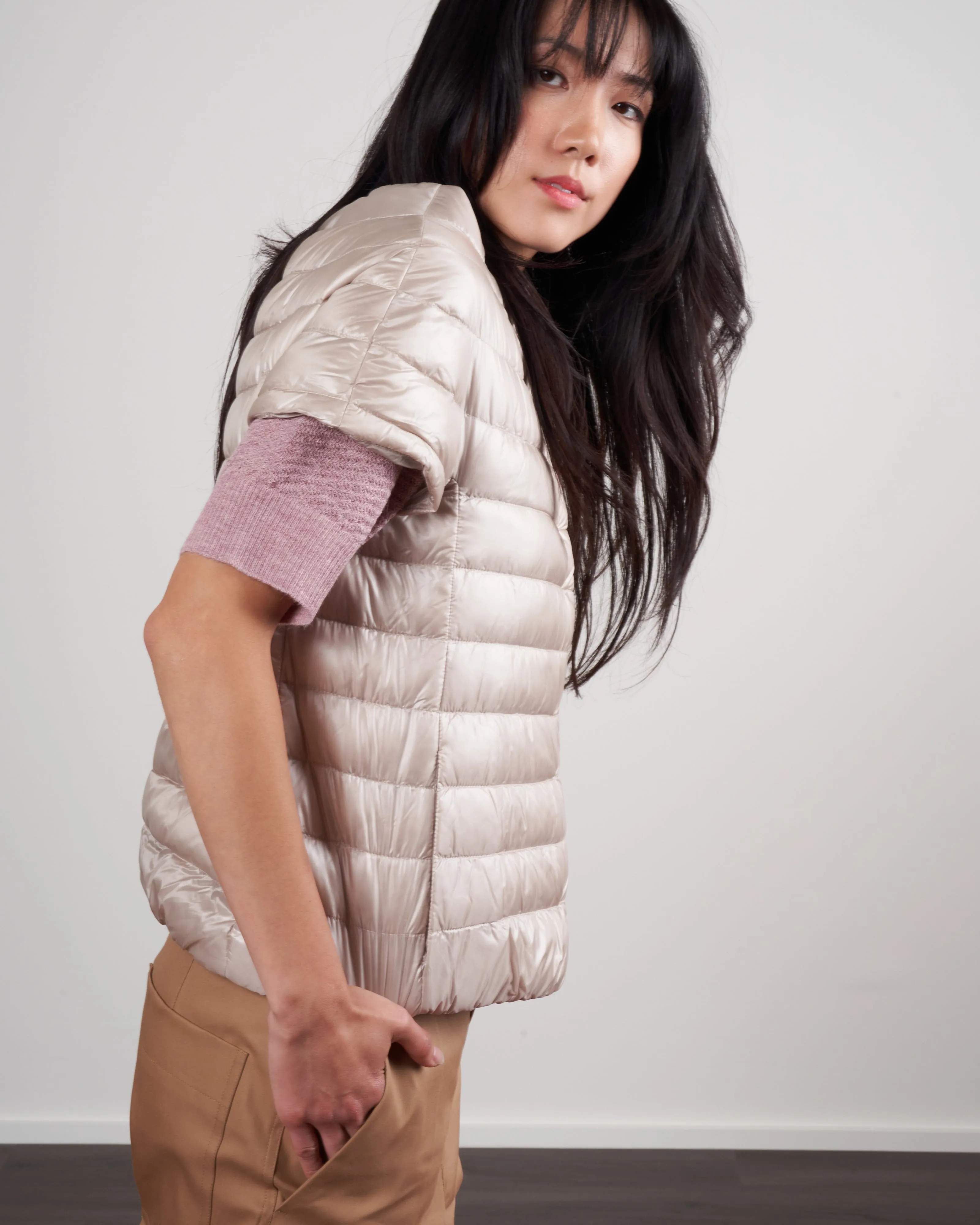 iconico nylon ultralight cap sleeve - crema