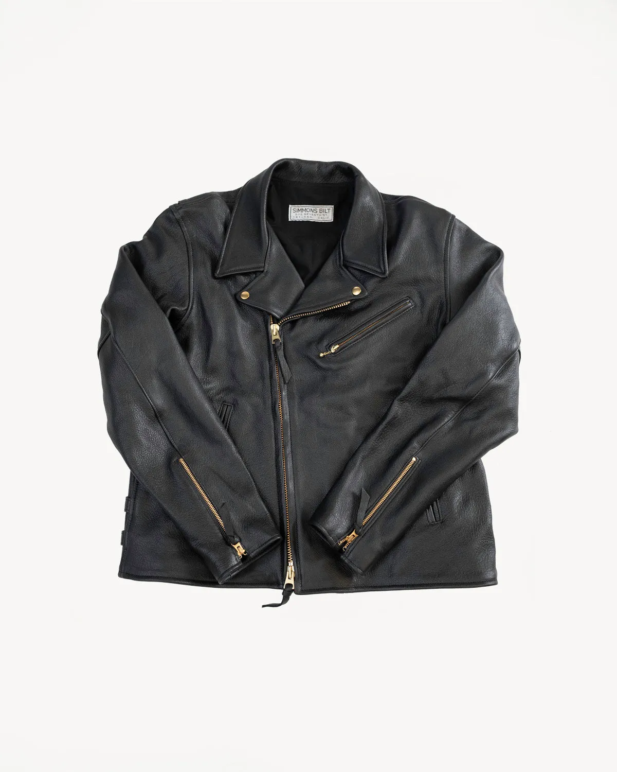 IHSB-PAC-BLK - Iron Heart X Simmons Bilt Deerskin Pacific Rider's Jacket - Black