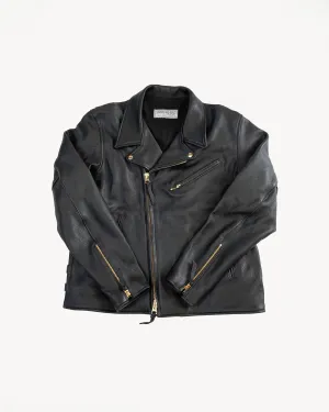 IHSB-PAC-BLK - Iron Heart X Simmons Bilt Deerskin Pacific Rider's Jacket - Black