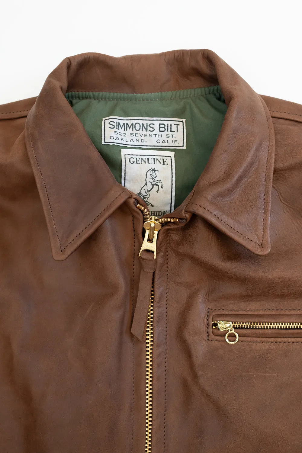 IHSB-SAV-BRN - Iron Heart X Simmons Bilt Horsehide Savannah Jacket - Brown