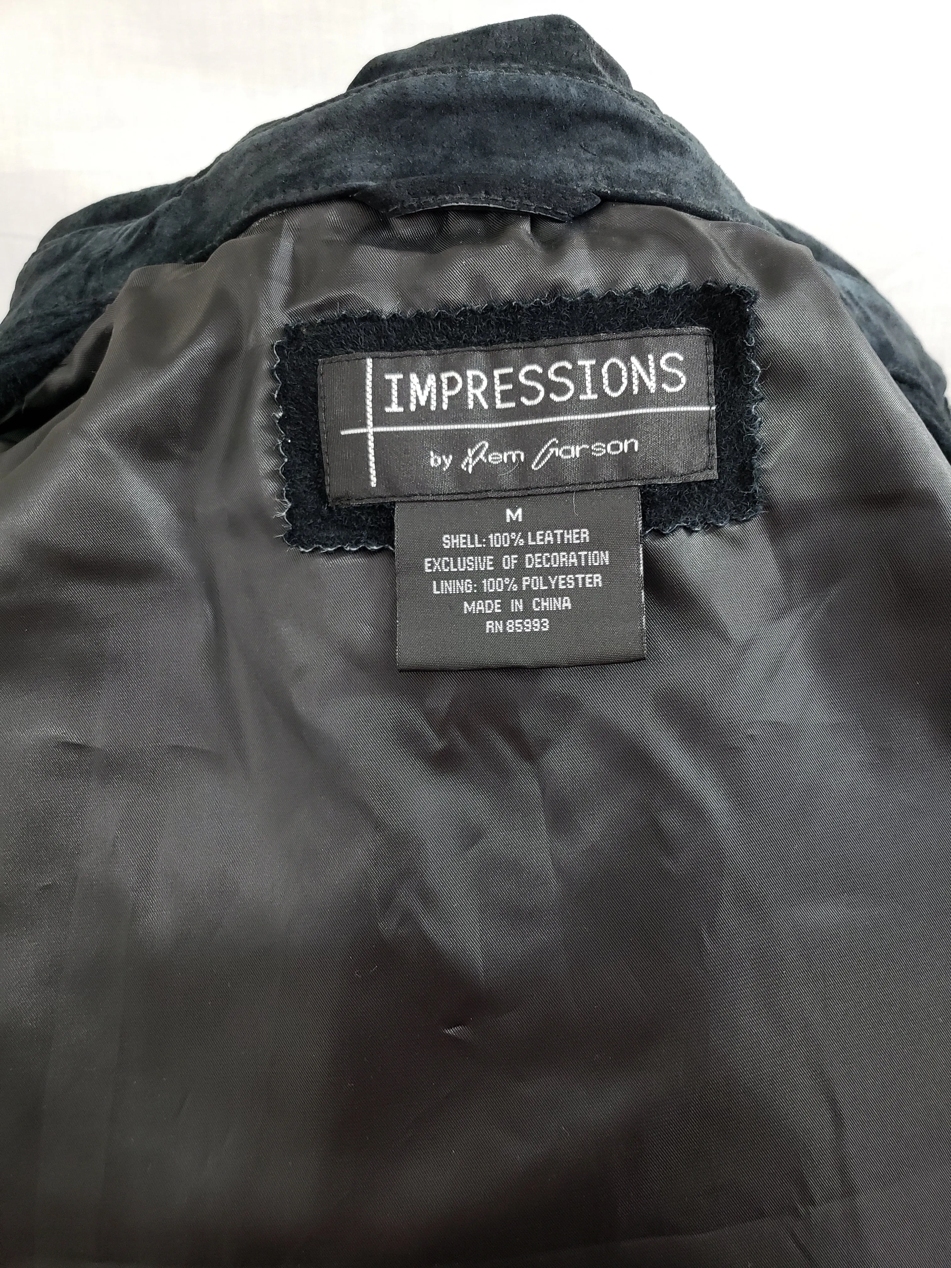 Impressions by Rem Garson Black Suede (Leather) Coat