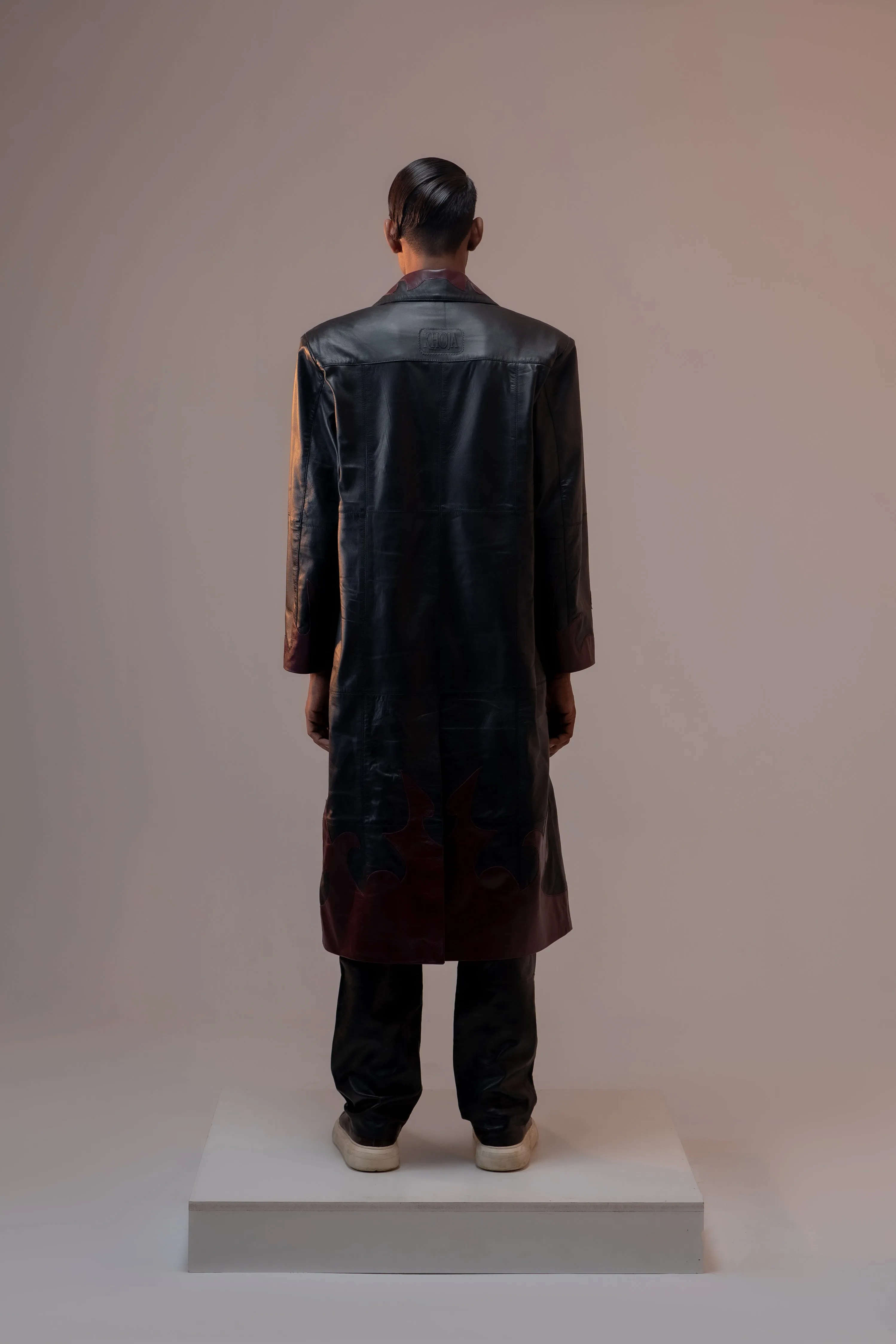 INFERNO ELEGANCE LEATHER COAT