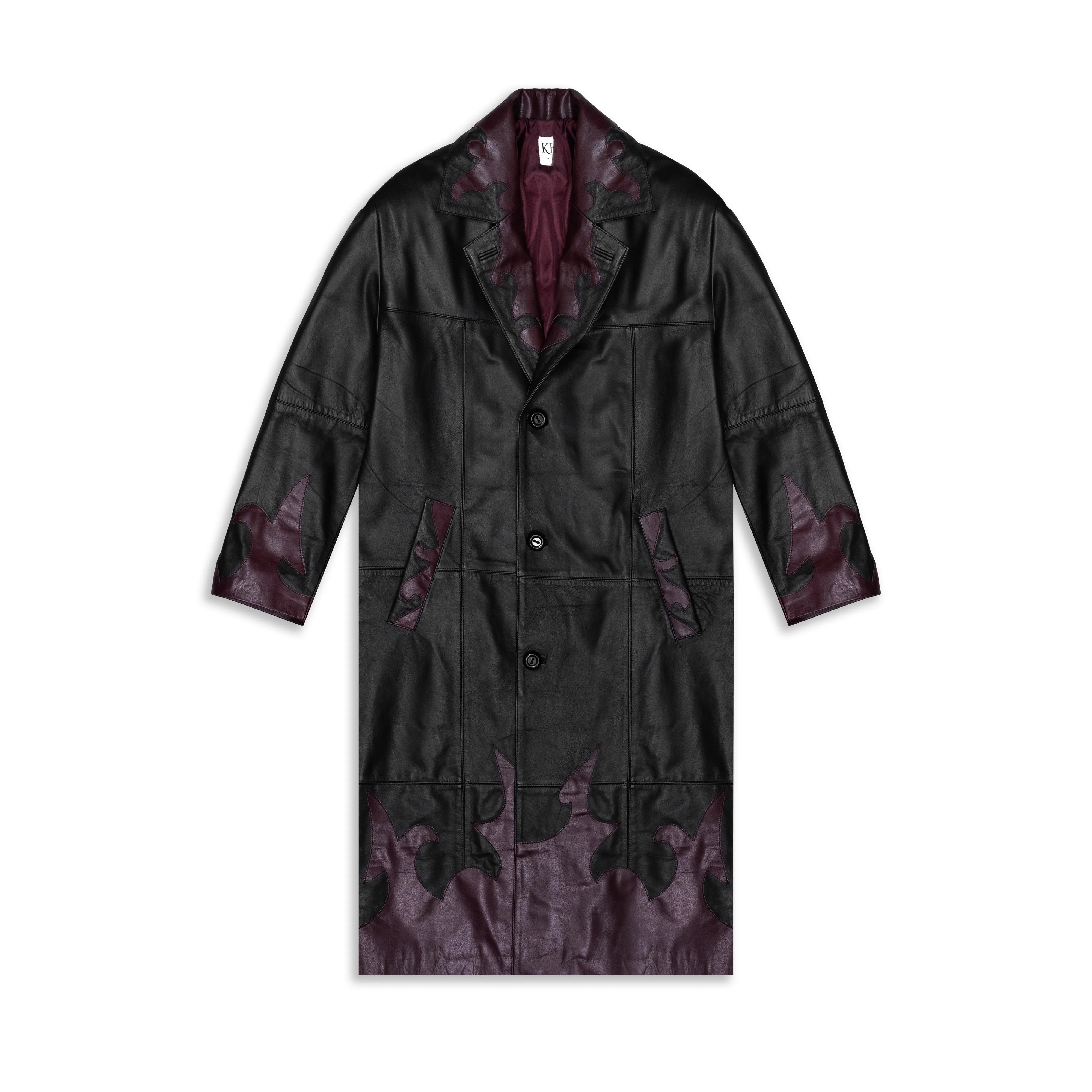 INFERNO ELEGANCE LEATHER COAT
