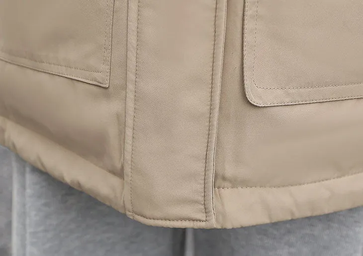 Insulated Hooded Parka for Women with Drawstring Waist