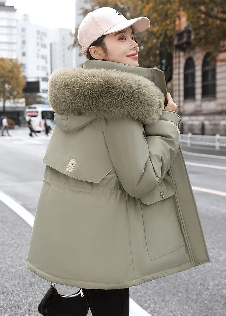 Insulated Hooded Parka for Women with Drawstring Waist