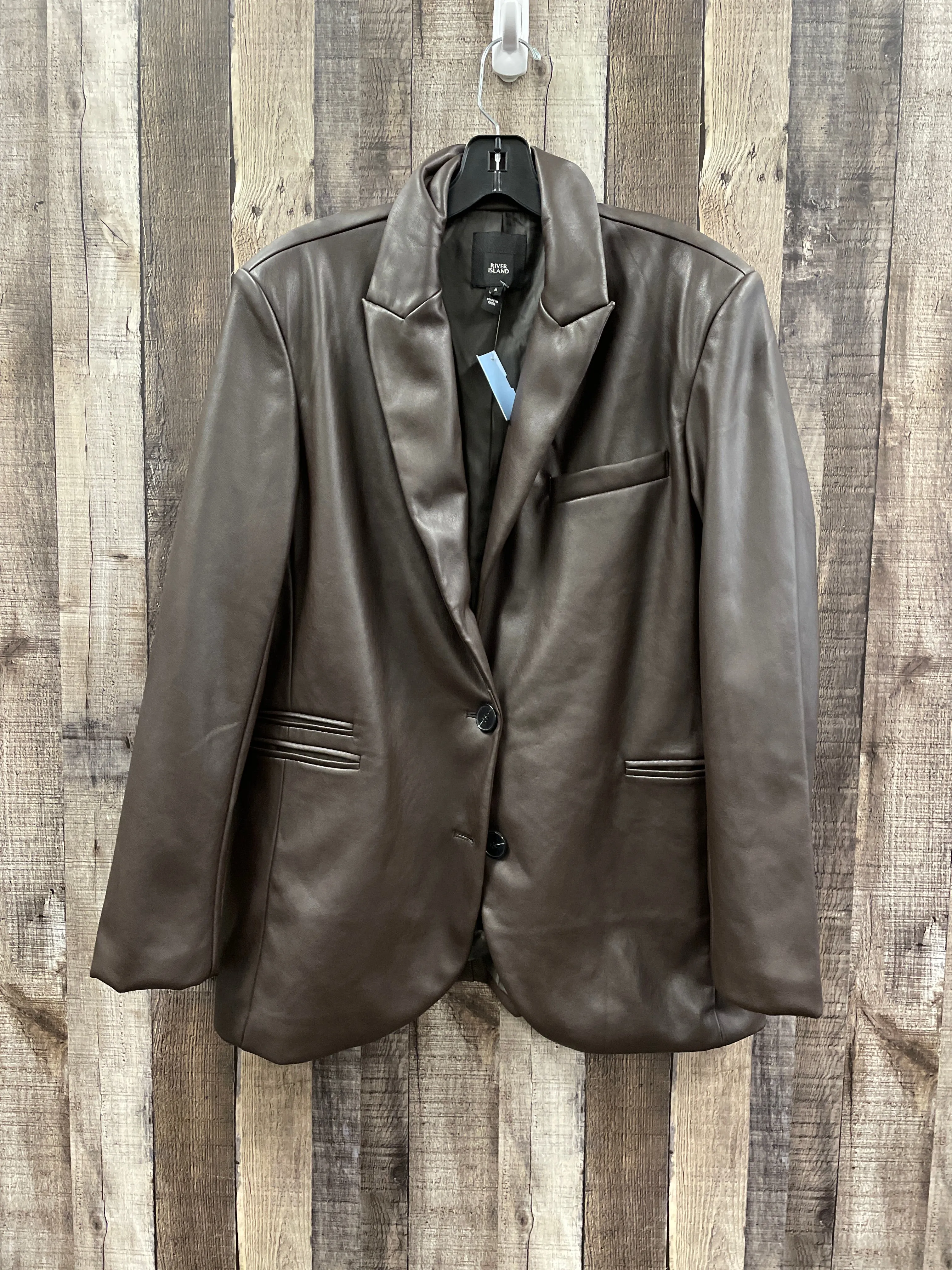 Jacket Leather By Cme In Brown, Size: 8