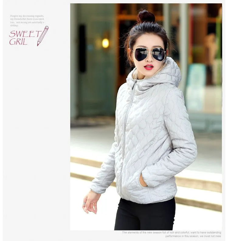 Jacket Women Coat Slim Short Snow Wear Wadded Jacket Female Cotton-Padded Jacket Outerwear