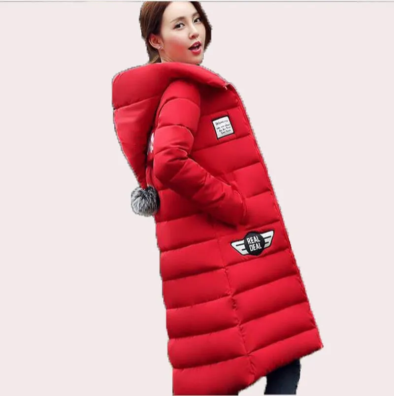 Jacket Women Hooded Thicken Coat Female fashion Warm Outwear Cotton-Padded Long Wadded Jacket Down Coat Parka