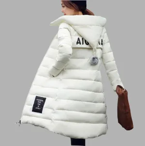 Jacket Women Hooded Thicken Coat Female fashion Warm Outwear Cotton-Padded Long Wadded Jacket Down Coat Parka