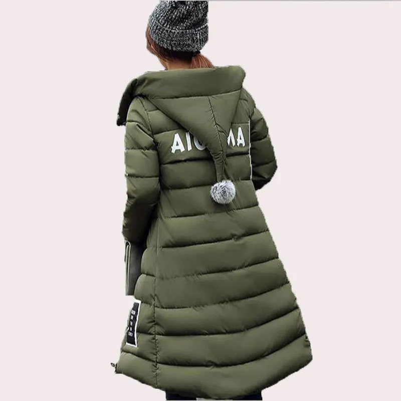 Jacket Women Hooded Thicken Coat Female fashion Warm Outwear Cotton-Padded Long Wadded Jacket Down Coat Parka