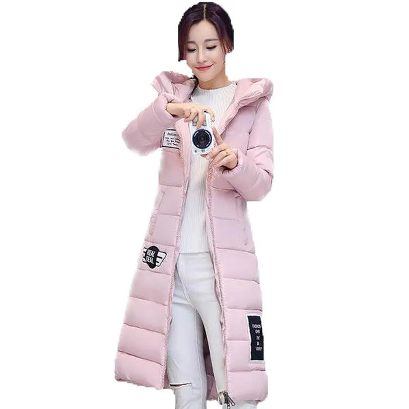 Jacket Women Hooded Thicken Coat Female fashion Warm Outwear Cotton-Padded Long Wadded Jacket Down Coat Parka