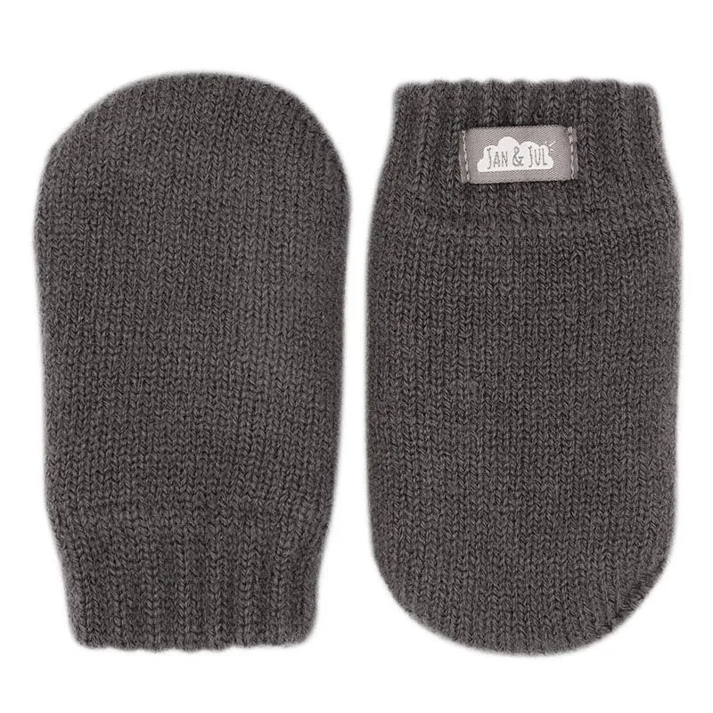 Jan & Jul Knit Mittens - Dark Grey