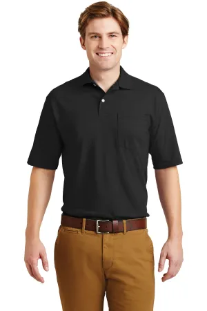 Jerzees Dri-Power Pocket Sport Shirt. 436MP Black