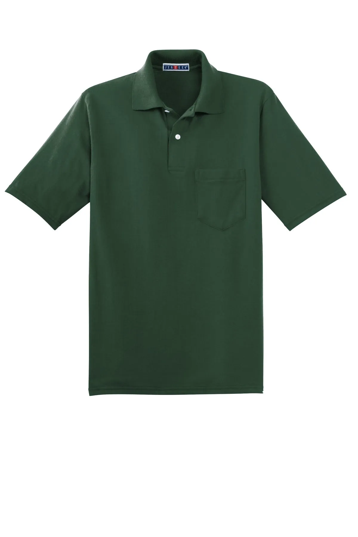 Jerzees Dri-Power Pocket Sport Shirt. 436MP Forest Green