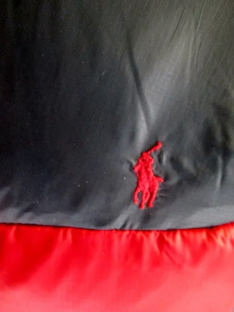 Junior Teen POLO RALPH LAUREN PUFFER Ski Winter JACKET Coat BLACK RED 14-16 L Snowboard