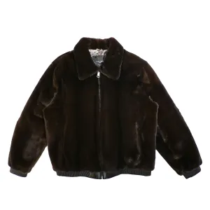 Kashani Brown Men's Full Mink Fur Bomber Jacket