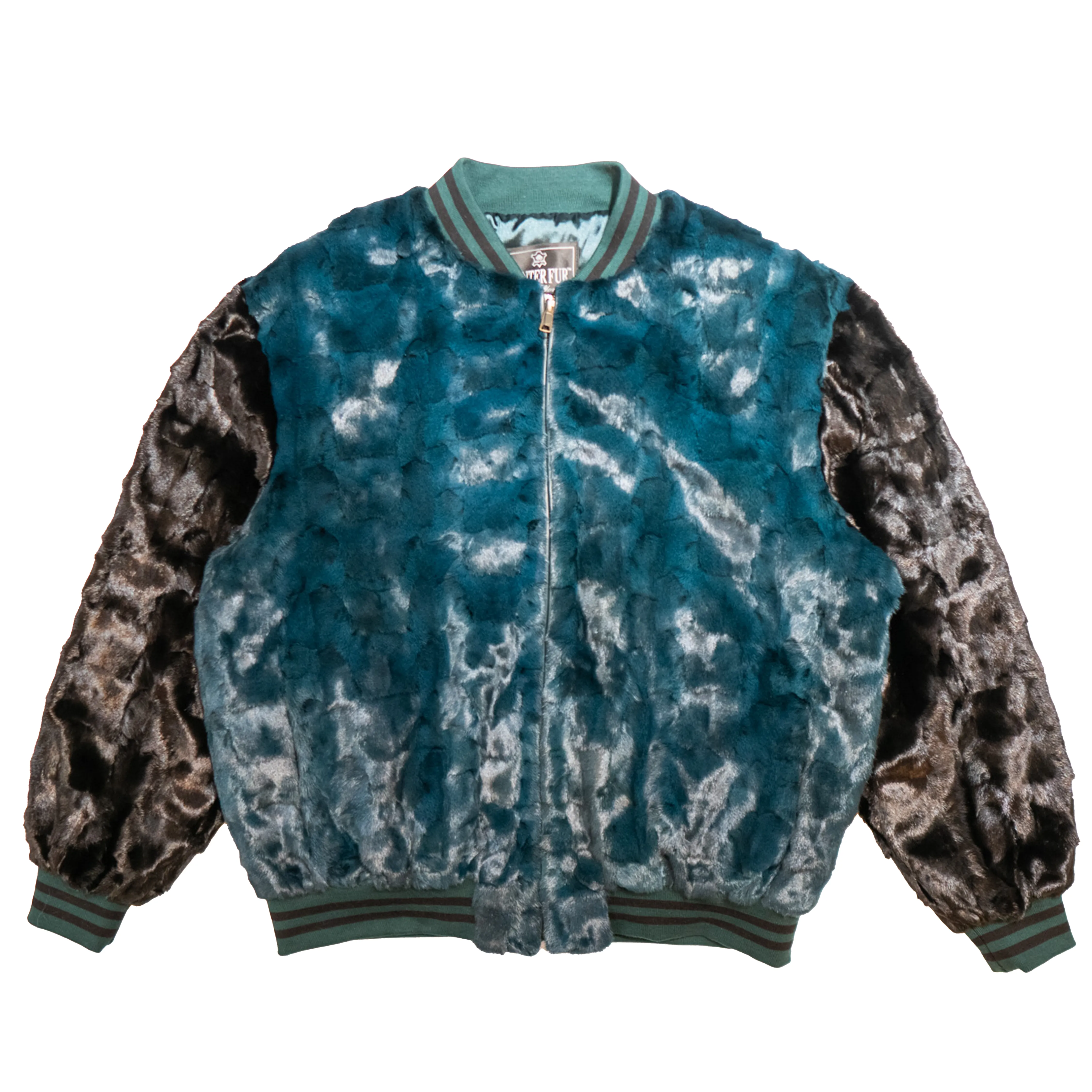 Kashani Eagles Diamond Cut Mink Bomber Jacket