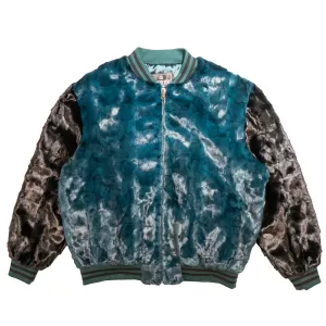 Kashani Eagles Diamond Cut Mink Bomber Jacket
