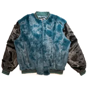 Kashani Men's Eagles Rabbit Fur Bomber Jacket