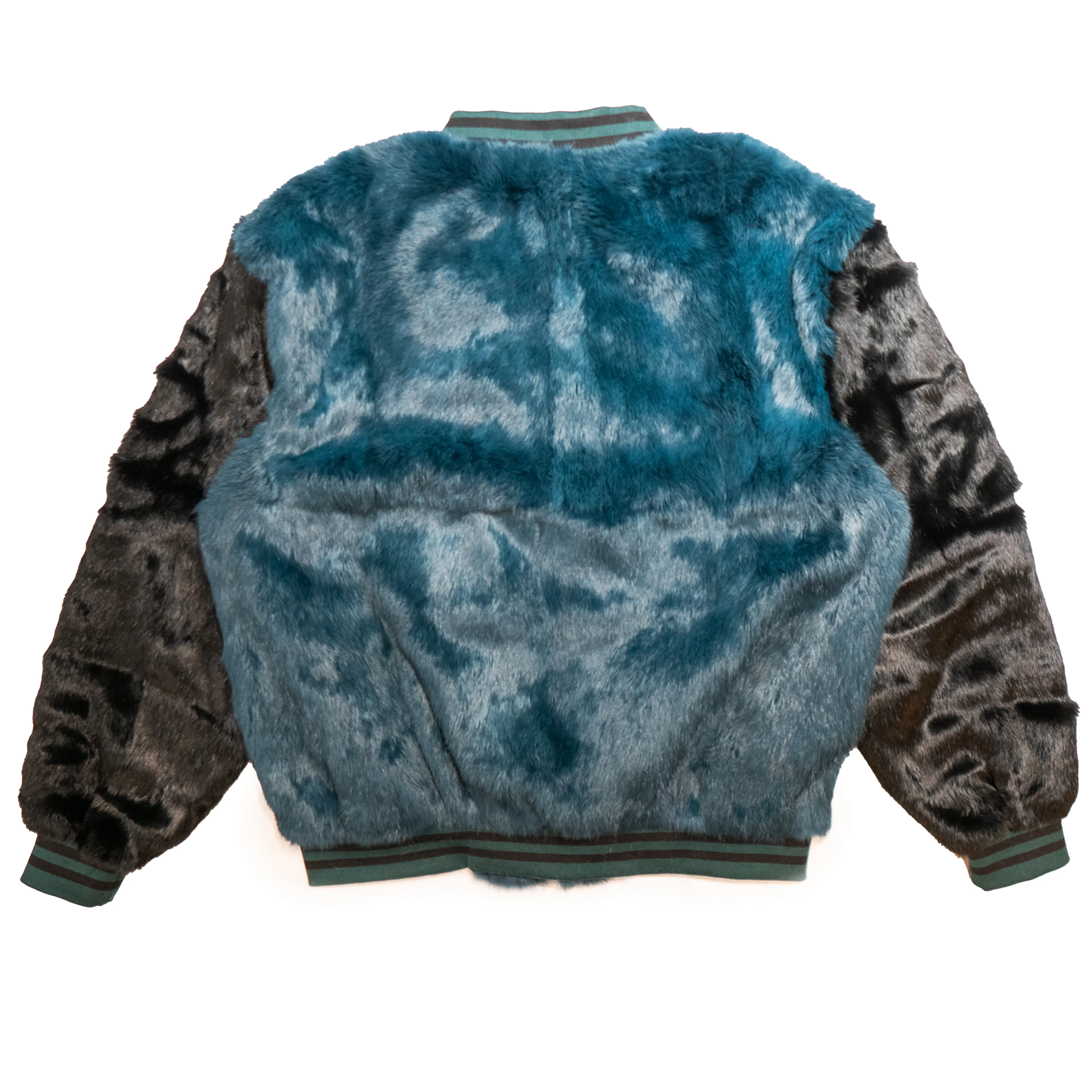 Kashani Men's Eagles Rabbit Fur Bomber Jacket