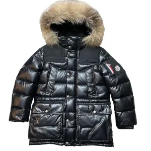 KIDS MONCLER DOWN PADDED PARKA - BLACK