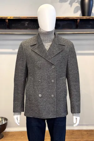 Knit Pea Coat in Heathered Charcoal